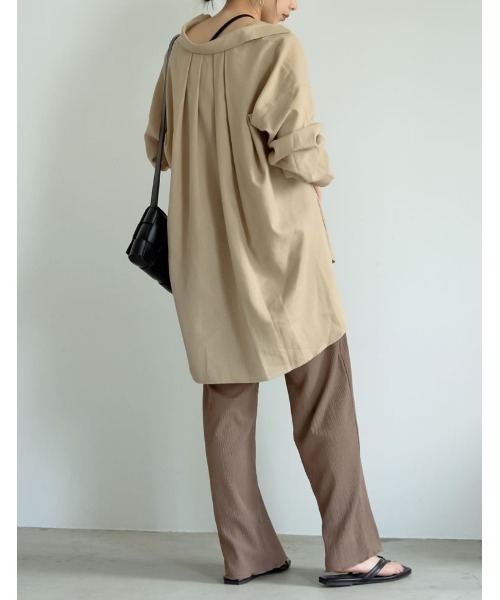 涼感リネンブレンドオーバーサイズシャツ