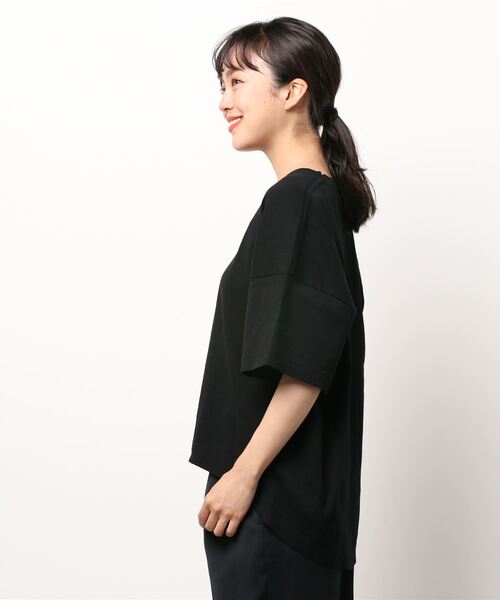 GRANDMA MAMA DAUGHTER（グランマママドーター）の「∴【GRANDMA MAMA DAUGHTER / グランママドーター】VNワイドカットソー TC2014701（Tシャツ/カットソー・レディース・ブラック/ネイビー・1/0）」の10枚目の写真