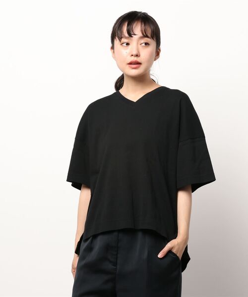 GRANDMA MAMA DAUGHTER（グランマママドーター）の「∴【GRANDMA MAMA DAUGHTER / グランママドーター】VNワイドカットソー TC2014701（Tシャツ/カットソー・レディース・ブラック/ネイビー・1/0）」の9枚目の写真
