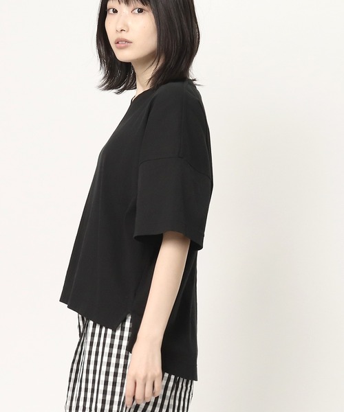 GRANDMA MAMA DAUGHTER（グランマママドーター）の「∴【GRANDMA MAMA DAUGHTER / グランママドーター】VNワイドカットソー TC2014701（Tシャツ/カットソー・レディース・ブラック/ネイビー・1/0）」の3枚目の写真