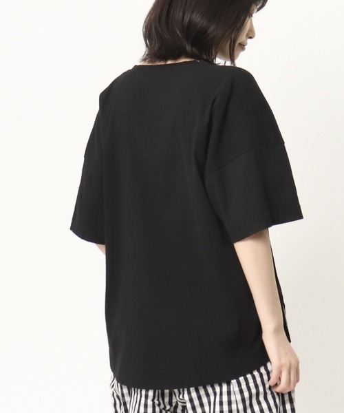 GRANDMA MAMA DAUGHTER（グランマママドーター）の「∴【GRANDMA MAMA DAUGHTER / グランママドーター】VNワイドカットソー TC2014701（Tシャツ/カットソー・レディース・ブラック/ネイビー・1/0）」の5枚目の写真