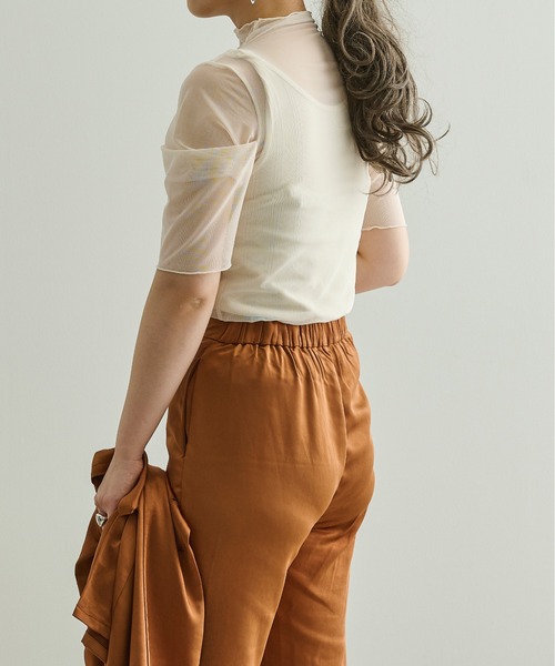 Ambre Neige(アンブルネージュ)の「シアーハイネックトップス/【WEB/EC限定商品】(シャツ/ブラウス・レディース・ホワイト/ブラック/ライトブラウン/グリーン系その他・FREE)」の16枚目の写真