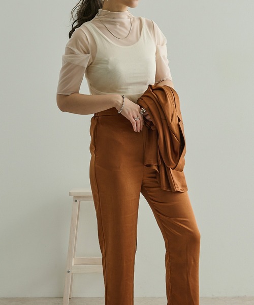 Ambre Neige(アンブルネージュ)の「シアーハイネックトップス/【WEB/EC限定商品】(シャツ/ブラウス・レディース・ホワイト/ブラック/ライトブラウン/グリーン系その他・FREE)」の13枚目の写真