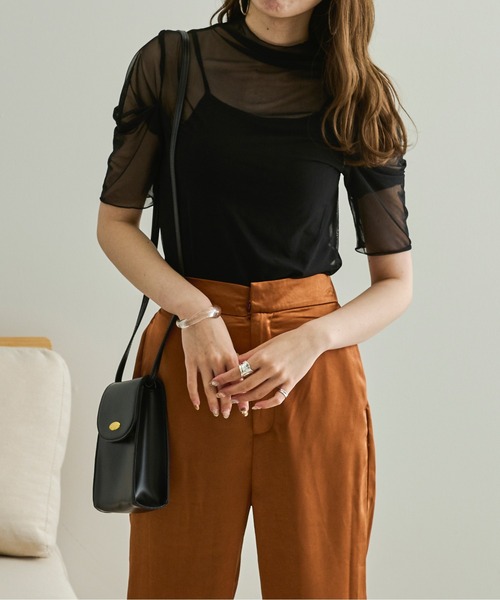 Ambre Neige(アンブルネージュ)の「シアーハイネックトップス/【WEB/EC限定商品】(シャツ/ブラウス・レディース・ホワイト/ブラック/ライトブラウン/グリーン系その他・FREE)」の19枚目の写真