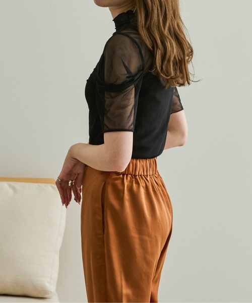 Ambre Neige(アンブルネージュ)の「シアーハイネックトップス/【WEB/EC限定商品】(シャツ/ブラウス・レディース・ホワイト/ブラック/ライトブラウン/グリーン系その他・FREE)」の21枚目の写真