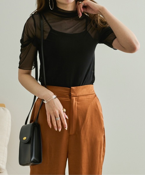 Ambre Neige(アンブルネージュ)の「シアーハイネックトップス/【WEB/EC限定商品】(シャツ/ブラウス・レディース・ホワイト/ブラック/ライトブラウン/グリーン系その他・FREE)」の20枚目の写真