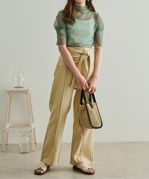 Ambre Neige(アンブルネージュ)の「シアーハイネックトップス/【WEB/EC限定商品】(シャツ/ブラウス・レディース・ホワイト/ブラック/ライトブラウン/グリーン系その他・FREE)」の10枚目の写真