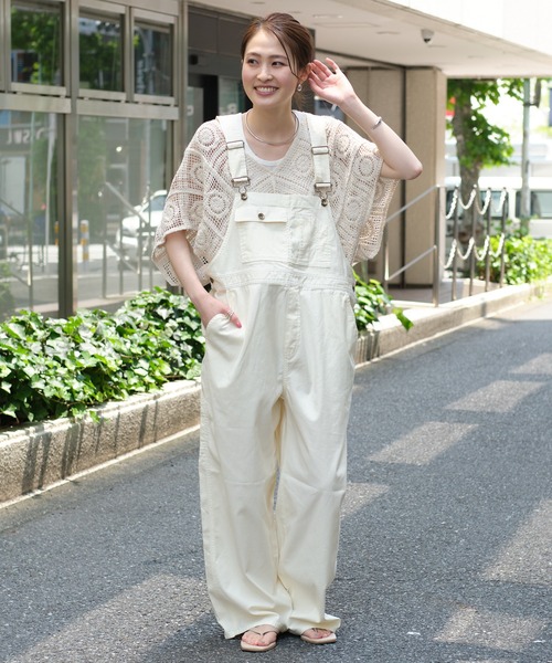 CIAOPANIC TYPY（チャオパニックティピー）の「バックサテンワイドオーバーオール（サロペット/オーバーオール・レディース・チャコールグレー/カーキ/オフホワイト・MEDIUM/SMALL）」の5枚目の写真