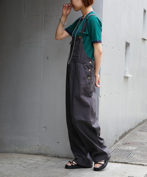 CIAOPANIC TYPY（チャオパニックティピー）の「バックサテンワイドオーバーオール（サロペット/オーバーオール・レディース・チャコールグレー/カーキ/オフホワイト・MEDIUM/SMALL）」の7枚目の写真