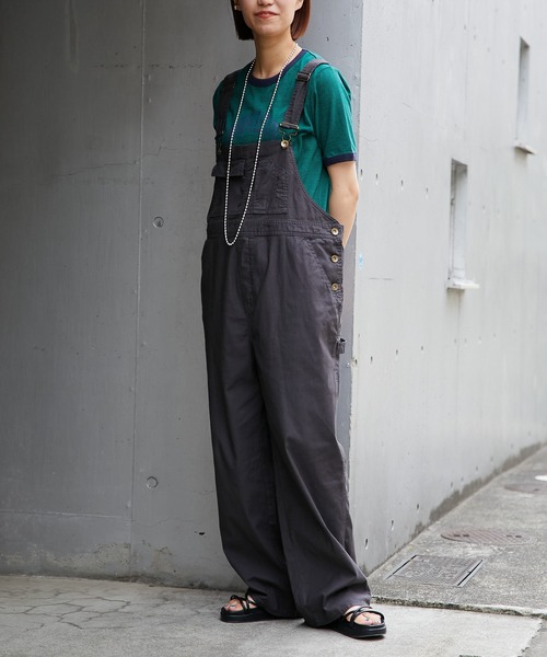CIAOPANIC TYPY（チャオパニックティピー）の「バックサテンワイドオーバーオール（サロペット/オーバーオール・レディース・チャコールグレー/カーキ/オフホワイト・MEDIUM/SMALL）」の8枚目の写真