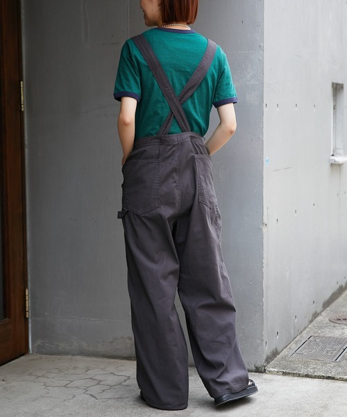CIAOPANIC TYPY（チャオパニックティピー）の「バックサテンワイドオーバーオール（サロペット/オーバーオール・レディース・チャコールグレー/カーキ/オフホワイト・MEDIUM/SMALL）」の9枚目の写真