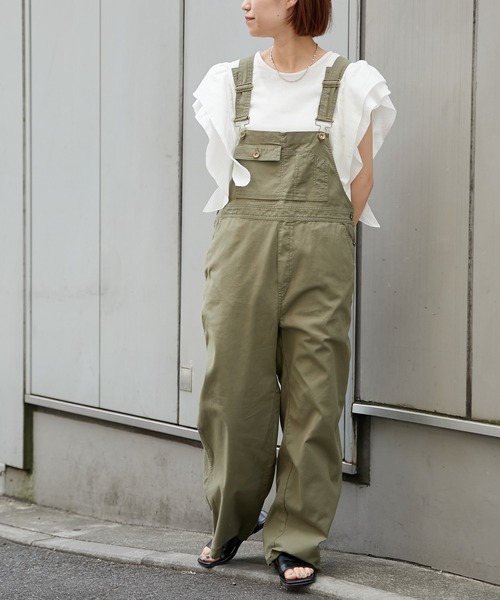 CIAOPANIC TYPY（チャオパニックティピー）の「バックサテンワイドオーバーオール（サロペット/オーバーオール・レディース・チャコールグレー/カーキ/オフホワイト・MEDIUM/SMALL）」の19枚目の写真