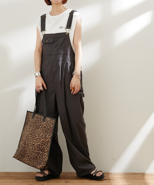 CIAOPANIC TYPY（チャオパニックティピー）の「バックサテンワイドオーバーオール（サロペット/オーバーオール・レディース・チャコールグレー/カーキ/オフホワイト・MEDIUM/SMALL）」の12枚目の写真