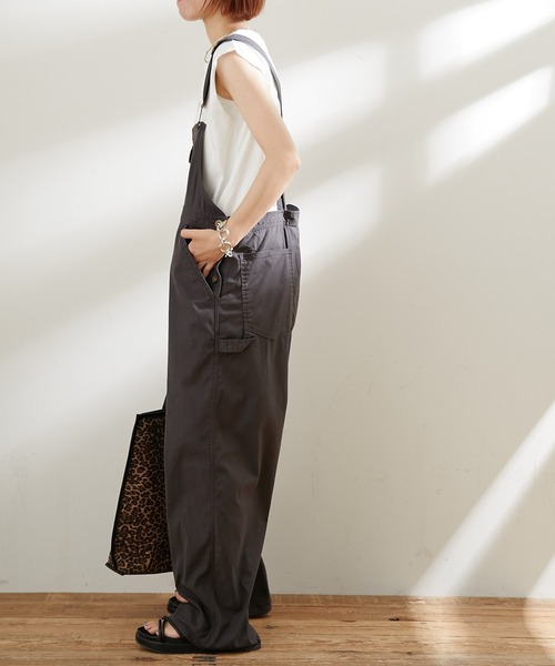CIAOPANIC TYPY（チャオパニックティピー）の「バックサテンワイドオーバーオール（サロペット/オーバーオール・レディース・チャコールグレー/カーキ/オフホワイト・MEDIUM/SMALL）」の13枚目の写真