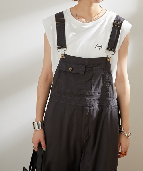 CIAOPANIC TYPY（チャオパニックティピー）の「バックサテンワイドオーバーオール（サロペット/オーバーオール・レディース・チャコールグレー/カーキ/オフホワイト・MEDIUM/SMALL）」の15枚目の写真