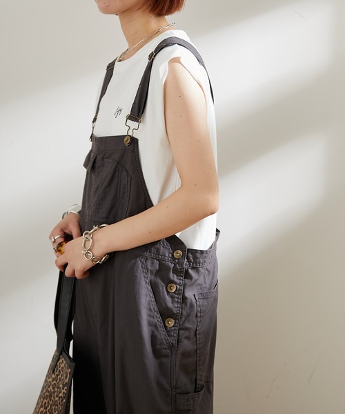 CIAOPANIC TYPY（チャオパニックティピー）の「バックサテンワイドオーバーオール（サロペット/オーバーオール・レディース・チャコールグレー/カーキ/オフホワイト・MEDIUM/SMALL）」の16枚目の写真