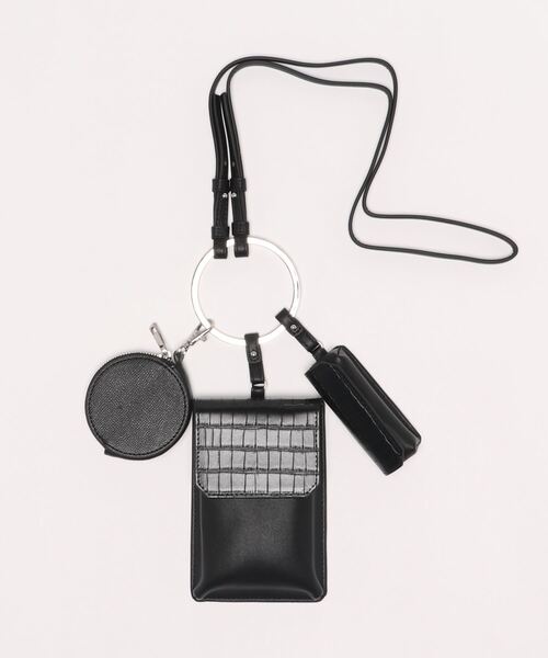 SPIRALGIRL（スパイラルガール）の「リングチャームマルチミニバック（ショルダーバッグ・レディース・ブラック/ベージュ・FREE）」の13枚目の写真