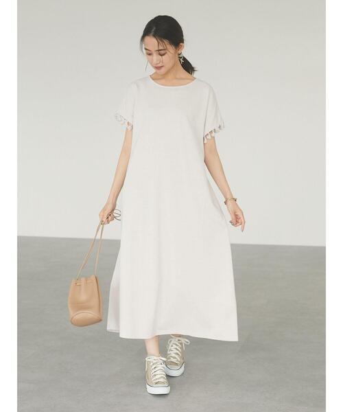 CRAFT STANDARD BOUTIQUE(クラフトスタンダードブティック)の「タッセルフリンジスリーブカットワンピース *(ワンピース・レディース・チャコールグレー/ライトグレー/ブラウン・FREE)」の13枚目の写真