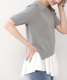 Bou Jeloud | レイヤードシャツ+アシメヘムニットＳＥＴ(ニット/セーター)