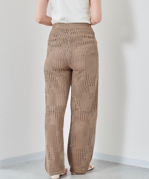 cepo(セポ)の「パッチワークニット イージーパンツ(その他パンツ・レディース・ベージュ/ブラック・M)」の7枚目の写真