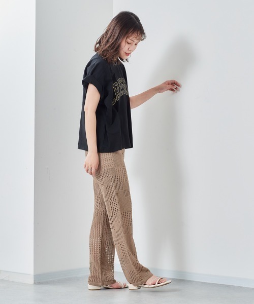 cepo(セポ)の「パッチワークニット イージーパンツ(その他パンツ・レディース・ベージュ/ブラック・M)」の3枚目の写真