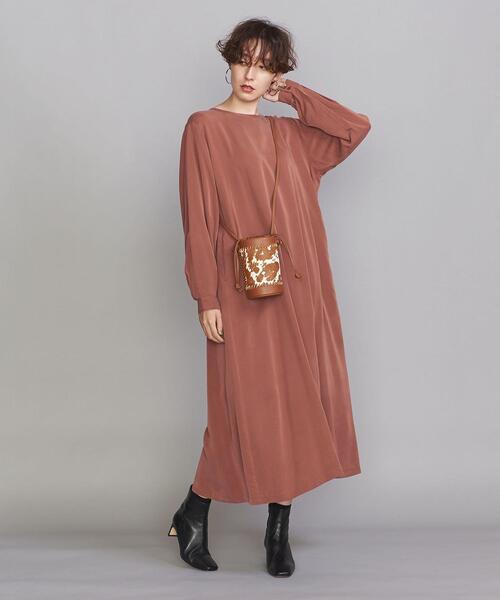 BEAUTY&YOUTH UNITED ARROWS(ビューティーアンドユースユナイテッドアローズ)の「BY クルーネック&Vネックロングスリーブ ワンピース -2WAY-(ワンピース・レディース・ブラック/ベージュ/オレンジ系その他・FREE)」の3枚目の写真