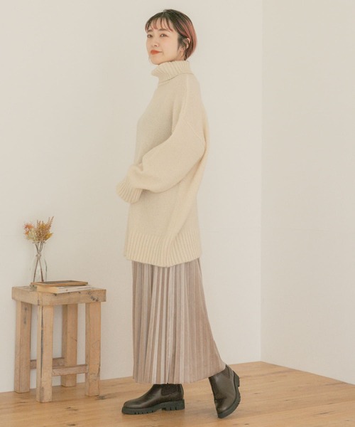 ITEMS URBANRESEARCH（アイテムズ アーバンリサーチ）の「ベロアプリーツスカート（スカート・レディース・モカ/ライトベージュ/ブルー/チャコールグレー/ベージュ・FREE）」の19枚目の写真