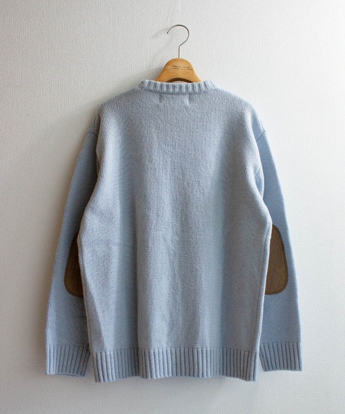 ALL ORDINARIES（オールオーディナリーズ）の「肘あて付クルーニット（ニット/セーター・レディース・ライトグレー/ライトブルー/ブラック/グリーン/アイボリー・FREE）」の8枚目の写真