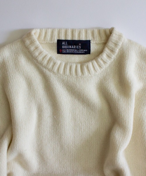 ALL ORDINARIES（オールオーディナリーズ）の「肘あて付クルーニット（ニット/セーター・レディース・ライトグレー/ライトブルー/ブラック/グリーン/アイボリー・FREE）」の13枚目の写真