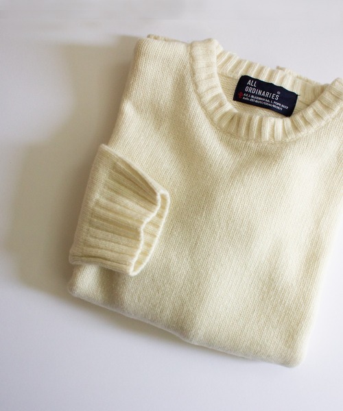 ALL ORDINARIES（オールオーディナリーズ）の「肘あて付クルーニット（ニット/セーター・レディース・ライトグレー/ライトブルー/ブラック/グリーン/アイボリー・FREE）」の18枚目の写真