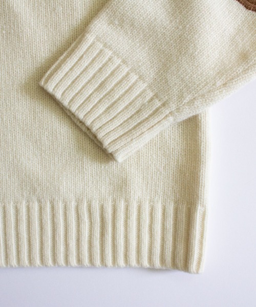 ALL ORDINARIES（オールオーディナリーズ）の「肘あて付クルーニット（ニット/セーター・レディース・ライトグレー/ライトブルー/ブラック/グリーン/アイボリー・FREE）」の16枚目の写真