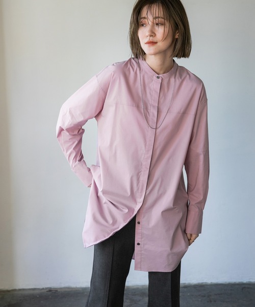 A part by（アパートバイ）の「【ソロテックス使用】ロングシャツ 229833（シャツ/ブラウス・レディース・オフホワイト/ライトピンク/ブラック系その他2・FREE）」の3枚目の写真