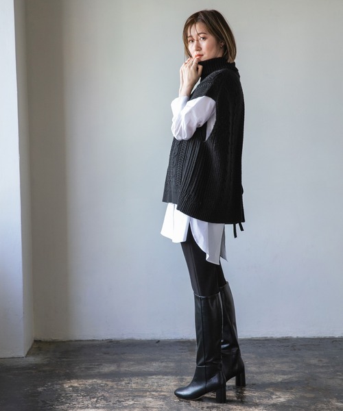 A part by（アパートバイ）の「【ソロテックス使用】ロングシャツ 229833（シャツ/ブラウス・レディース・オフホワイト/ライトピンク/ブラック系その他2・FREE）」の14枚目の写真