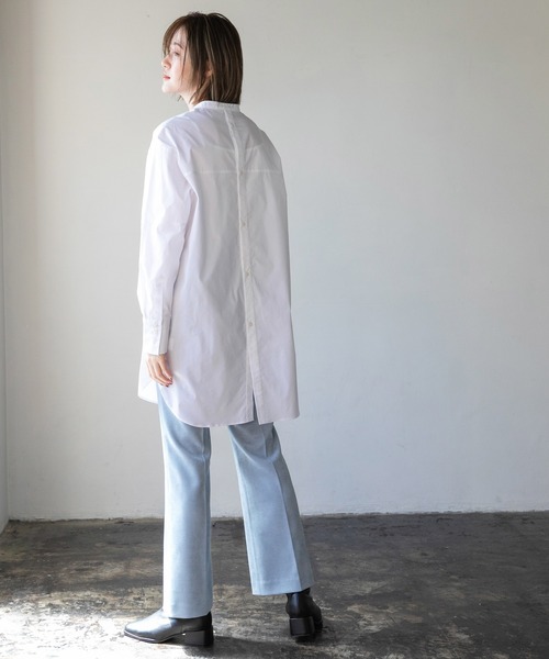 A part by（アパートバイ）の「【ソロテックス使用】ロングシャツ 229833（シャツ/ブラウス・レディース・オフホワイト/ライトピンク/ブラック系その他2・FREE）」の4枚目の写真