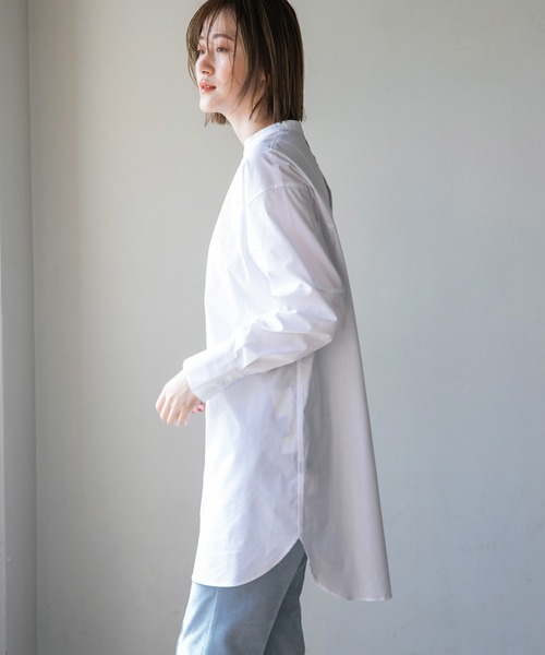 A part by（アパートバイ）の「【ソロテックス使用】ロングシャツ 229833（シャツ/ブラウス・レディース・オフホワイト/ライトピンク/ブラック系その他2・FREE）」の15枚目の写真