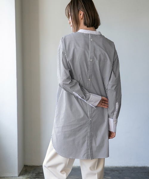 A part by（アパートバイ）の「【ソロテックス使用】ロングシャツ 229833（シャツ/ブラウス・レディース・オフホワイト/ライトピンク/ブラック系その他2・FREE）」の16枚目の写真