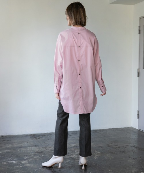 A part by（アパートバイ）の「【ソロテックス使用】ロングシャツ 229833（シャツ/ブラウス・レディース・オフホワイト/ライトピンク/ブラック系その他2・FREE）」の11枚目の写真