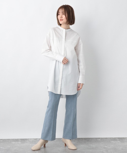 A part by（アパートバイ）の「【ソロテックス使用】ロングシャツ 229833（シャツ/ブラウス・レディース・オフホワイト/ライトピンク/ブラック系その他2・FREE）」の6枚目の写真