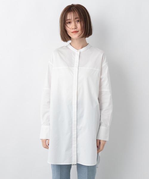 A part by（アパートバイ）の「【ソロテックス使用】ロングシャツ 229833（シャツ/ブラウス・レディース・オフホワイト/ライトピンク/ブラック系その他2・FREE）」の7枚目の写真