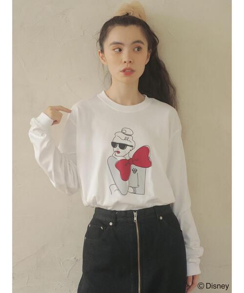 Green Parks(グリーンパークス)の「■minnie/ビッグリボンレディロンT(Tシャツ/カットソー・レディース・ホワイト・FREE)」の13枚目の写真