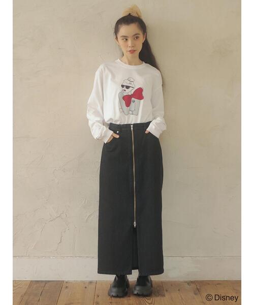 Green Parks(グリーンパークス)の「■minnie/ビッグリボンレディロンT(Tシャツ/カットソー・レディース・ホワイト・FREE)」の8枚目の写真