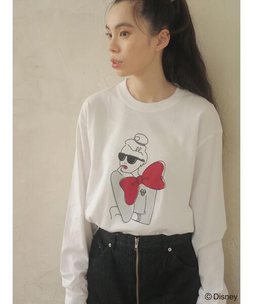 Green Parks(グリーンパークス)の「■minnie/ビッグリボンレディロンT(Tシャツ/カットソー・レディース・ホワイト・FREE)」の2枚目の写真