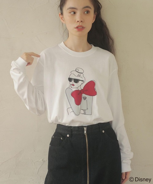 Green Parks(グリーンパークス)の「■minnie/ビッグリボンレディロンT(Tシャツ/カットソー・レディース・ホワイト・FREE)」の4枚目の写真