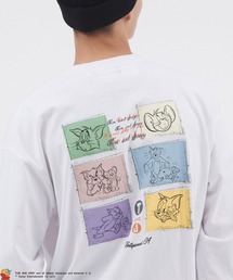 【DISCUS ATHLETIC×TOM AND JERRY】ディスカスアスレチック×トムとジェリー ビッグシルエットカレッジデザイン長袖カットソー