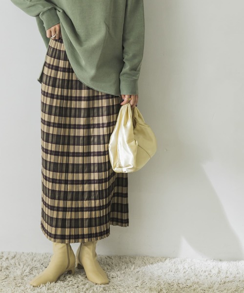 URBAN RESEARCH（アーバンリサーチ）の「チェックプリーツスカート（スカート・レディース・イエロー/パープル/ブルー/ベージュ・36/38）」の4枚目の写真