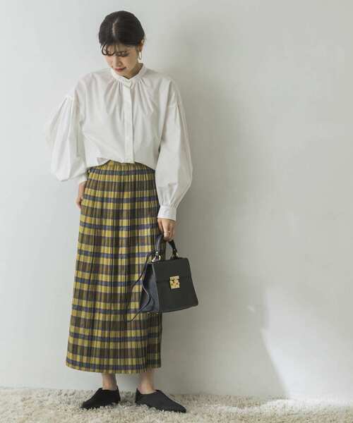 URBAN RESEARCH（アーバンリサーチ）の「チェックプリーツスカート（スカート・レディース・イエロー/パープル/ブルー/ベージュ・36/38）」の21枚目の写真