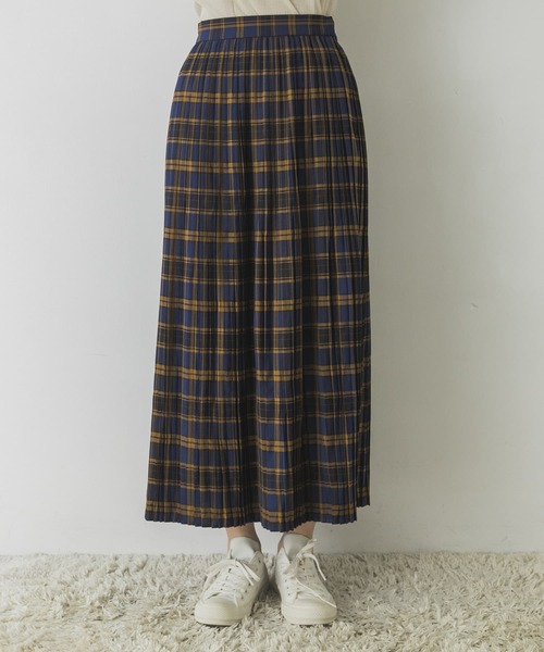 URBAN RESEARCH（アーバンリサーチ）の「チェックプリーツスカート（スカート・レディース・イエロー/パープル/ブルー/ベージュ・36/38）」の16枚目の写真