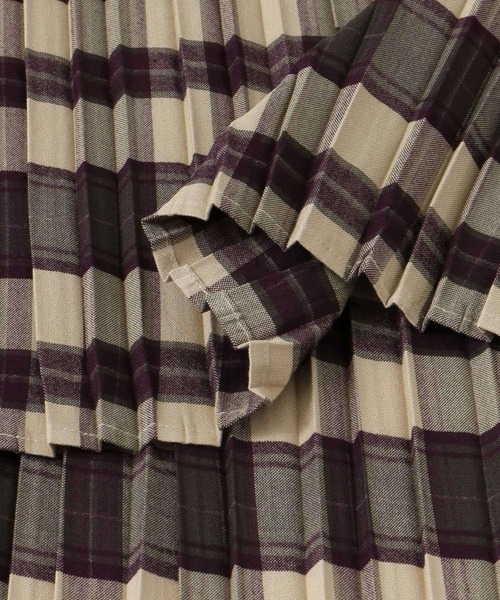 URBAN RESEARCH（アーバンリサーチ）の「チェックプリーツスカート（スカート・レディース・イエロー/パープル/ブルー/ベージュ・36/38）」の7枚目の写真