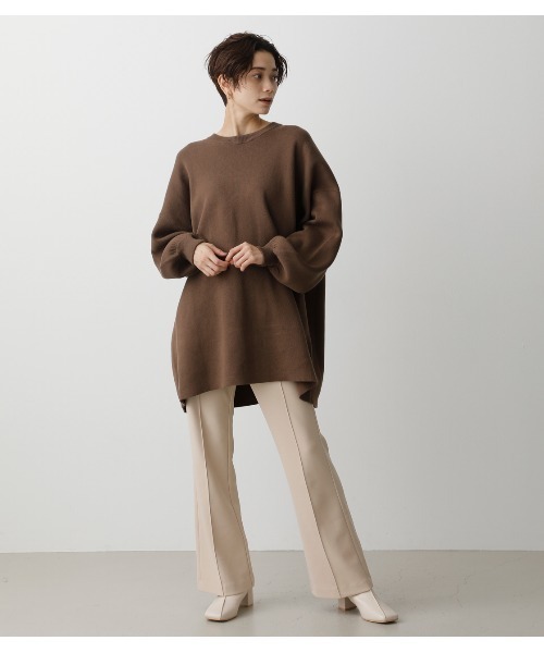 AZUL by moussy（アズールバイマウジー）の「SWEATTER BIG TUNIC/スウェッタービッグチュニック（チュニック・レディース・ブラック/ブラウン/ライトグリーン/ライトベージュ・FREE）」の20枚目の写真