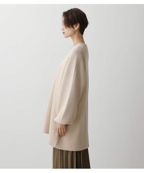 AZUL by moussy（アズールバイマウジー）の「SWEATTER BIG TUNIC/スウェッタービッグチュニック（チュニック・レディース・ブラック/ブラウン/ライトグリーン/ライトベージュ・FREE）」の12枚目の写真